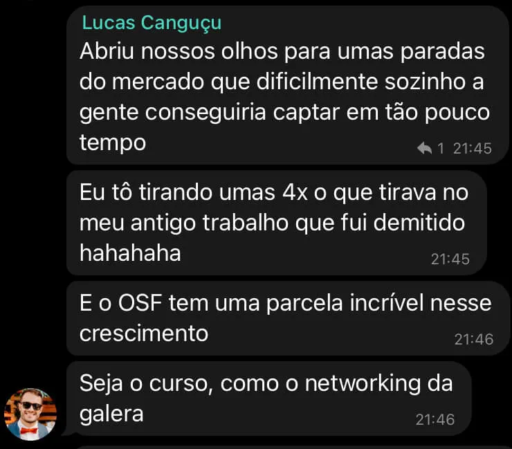 Depoimento de aluno do MR