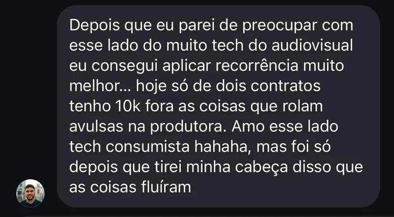 Print: aluno faz 10k só com dois contratos recorrentes