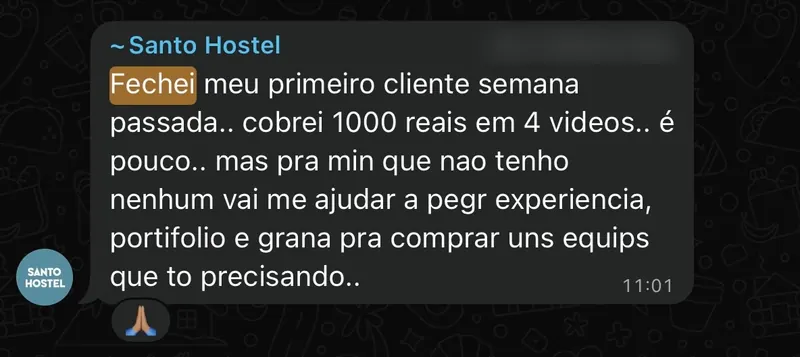 Depoimento de aluno do MR