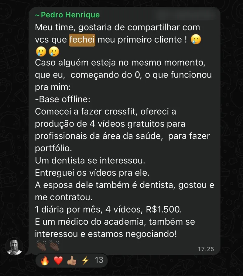 Depoimento de aluno do MR