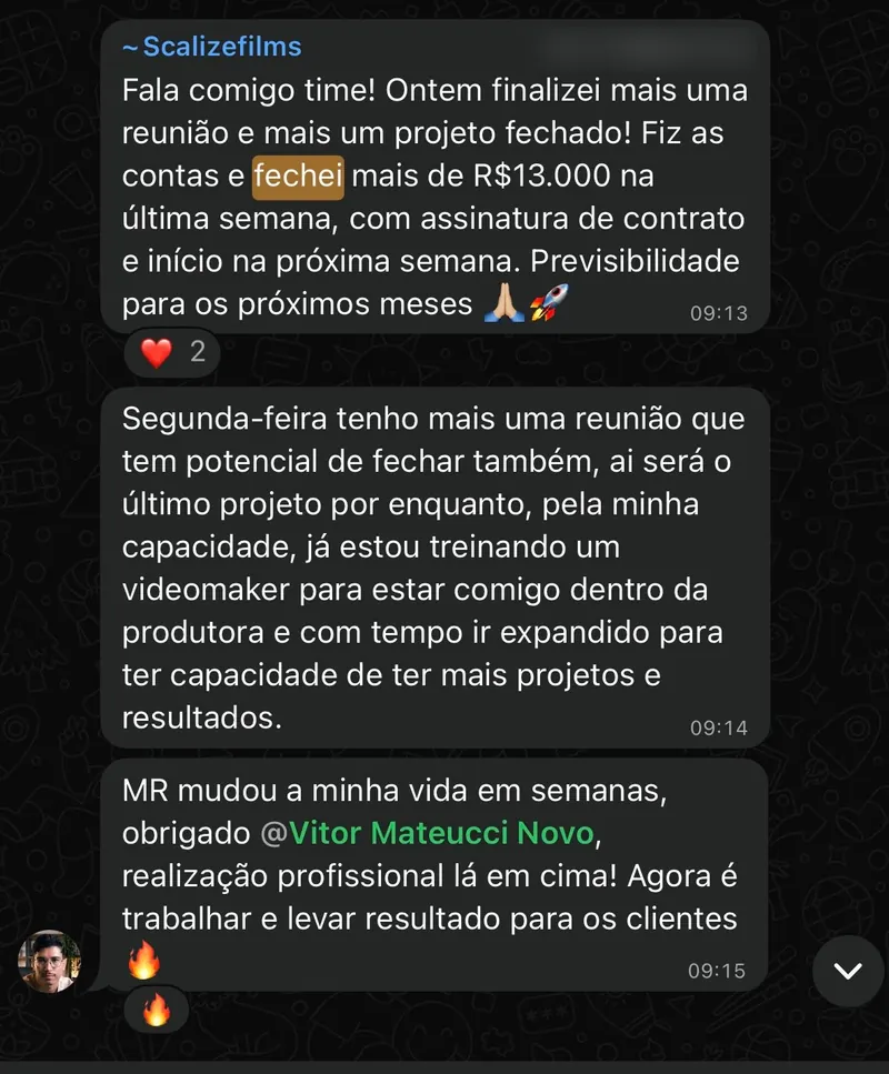 Depoimento de aluno do MR