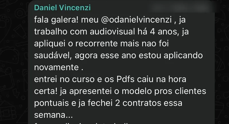 Depoimento de aluno do MR