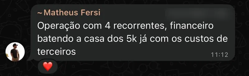 Depoimento de aluno do MR