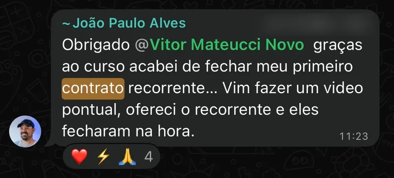 Depoimento de aluno do MR